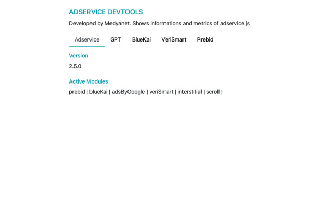 Adservice Devtools  from Chrome web store to be run with OffiDocs Chromium online