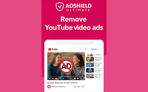 AdShield Ultimate Ad Blocker for YouTube  from Chrome web store to be run with OffiDocs Chromium online