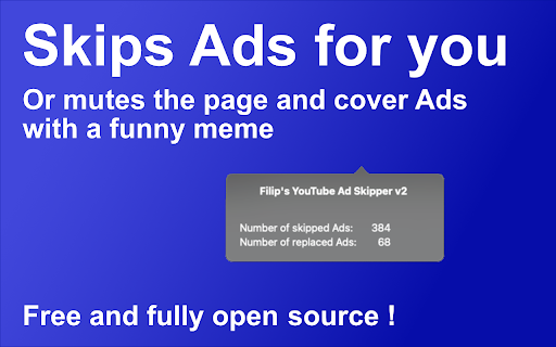 Ad Skipper for YT Extension  from Chrome web store to be run with OffiDocs Chromium online