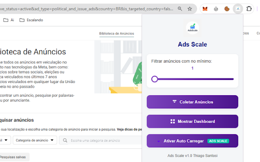 Ads Scale  from Chrome web store to be run with OffiDocs Chromium online