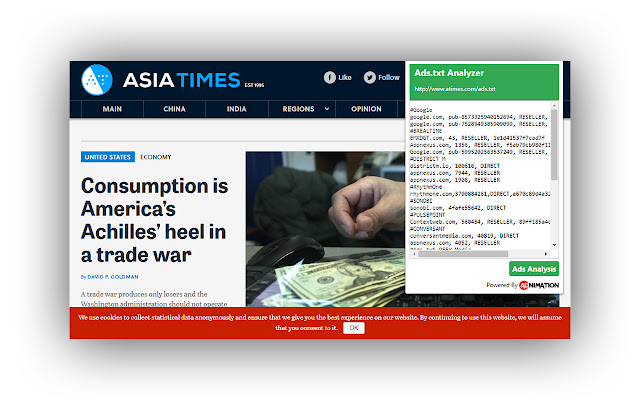 Ads.txt Analyzer by Adnimation  from Chrome web store to be run with OffiDocs Chromium online