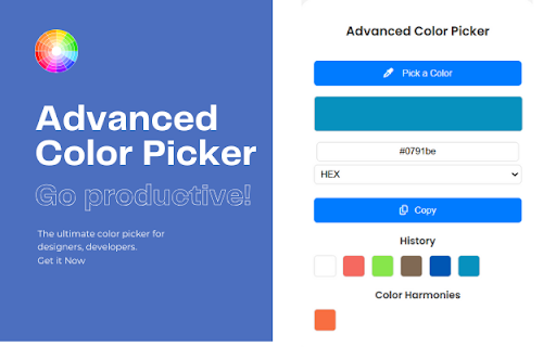 Advanced color picker  from Chrome web store to be run with OffiDocs Chromium online