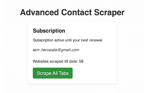 Advanced Contact Scraper  from Chrome web store to be run with OffiDocs Chromium online