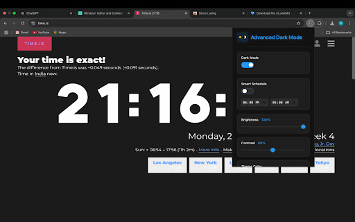 Advanced Dark Mode  from Chrome web store to be run with OffiDocs Chromium online