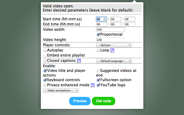 Advanced Embedder ສໍາລັບ YouTube ຈາກຮ້ານເວັບ Chrome ທີ່ຈະດໍາເນີນການກັບ OffiDocs Chromium ອອນໄລນ໌