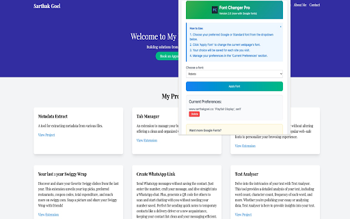Advanced Font Changer  from Chrome web store to be run with OffiDocs Chromium online