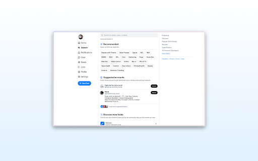 Advanced Search for Bluesky  from Chrome web store to be run with OffiDocs Chromium online