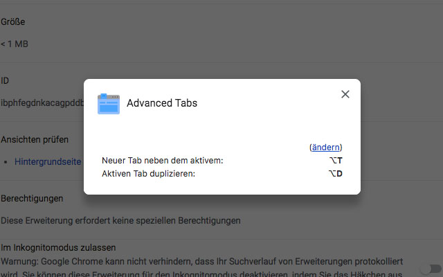 Advanced Tabs  from Chrome web store to be run with OffiDocs Chromium online