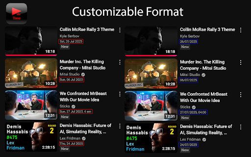 Advanced YouTube Upload Date Timestamps  from Chrome web store to be run with OffiDocs Chromium online