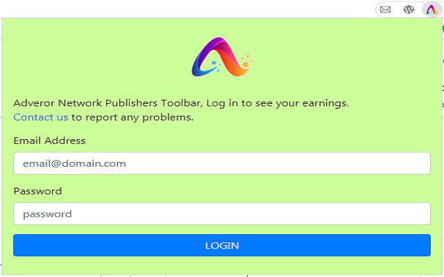 Adveror Publishers Toolbar  from Chrome web store to be run with OffiDocs Chromium online
