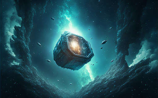 A dynamic space travel collage  from Chrome web store to be run with OffiDocs Chromium online