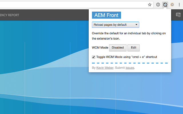 AEM Front Extension  from Chrome web store to be run with OffiDocs Chromium online