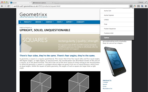 AEM URL Blender  from Chrome web store to be run with OffiDocs Chromium online