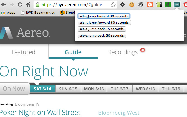 Aereo super controls  from Chrome web store to be run with OffiDocs Chromium online