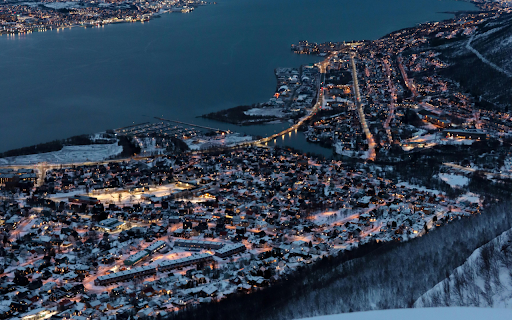 Aerial View of Tromsø at Twilight in Winter  from Chrome web store to be run with OffiDocs Chromium online