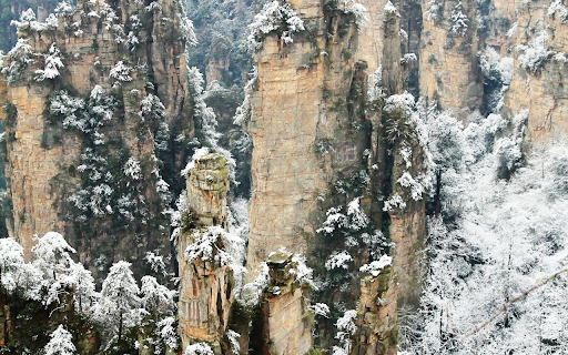 Aerial View of Wulingyuan in the Winter Season  from Chrome web store to be run with OffiDocs Chromium online