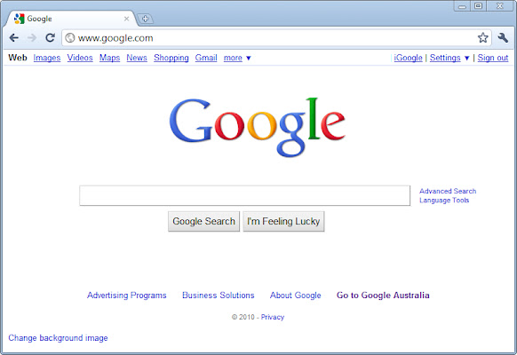 Aero colored default theme  from Chrome web store to be run with OffiDocs Chromium online