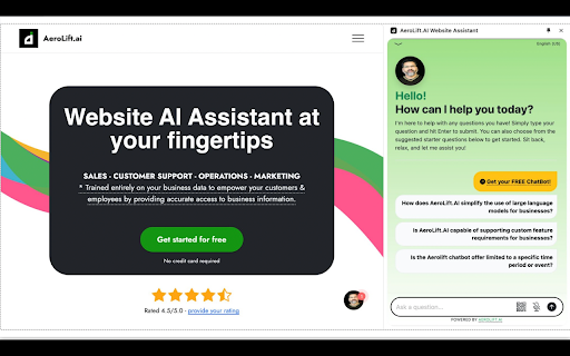 AeroLift.AI Website Assistant  from Chrome web store to be run with OffiDocs Chromium online