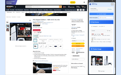 AffiliTap  from Chrome web store to be run with OffiDocs Chromium online