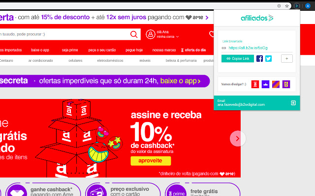 Afiliados Gerador de Links  from Chrome web store to be run with OffiDocs Chromium online