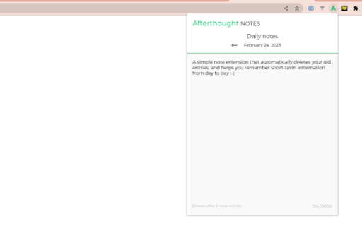 Afterthought notes  from Chrome web store to be run with OffiDocs Chromium online