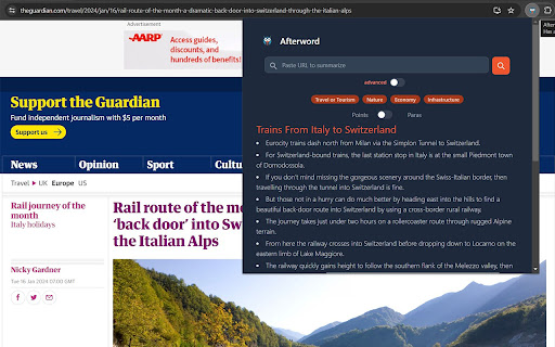 Afterword  from Chrome web store to be run with OffiDocs Chromium online