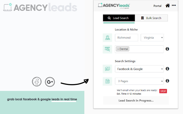 Agency Leads  from Chrome web store to be run with OffiDocs Chromium online