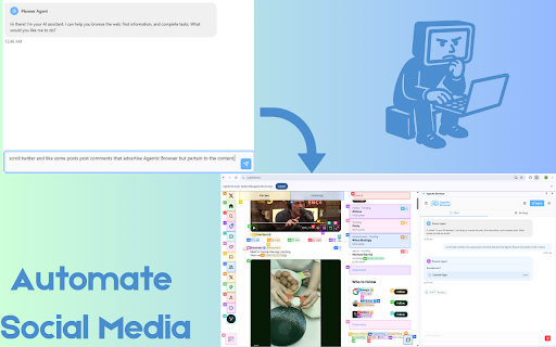Agentic Browser AI Powered Web Automation Agent  from Chrome web store to be run with OffiDocs Chromium online