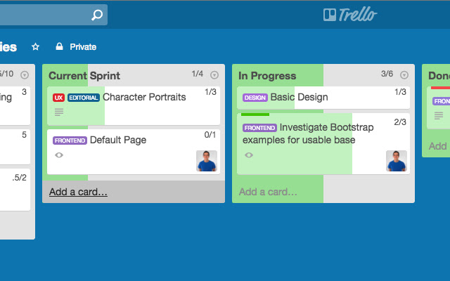 Agile SCRUM for Trello boards  from Chrome web store to be run with OffiDocs Chromium online