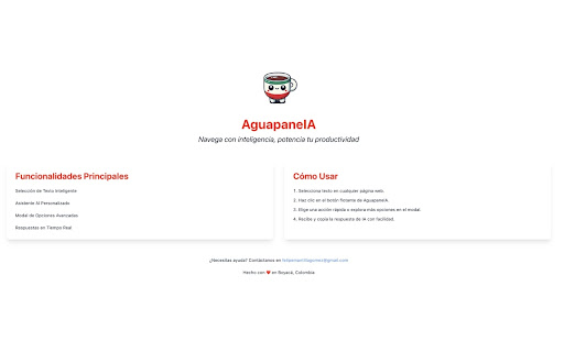 AguapaneIA  from Chrome web store to be run with OffiDocs Chromium online