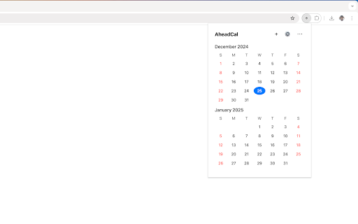 AheadCal  from Chrome web store to be run with OffiDocs Chromium online