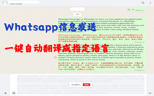 AHi WhatsApp 极速翻译助手  from Chrome web store to be run with OffiDocs Chromium online
