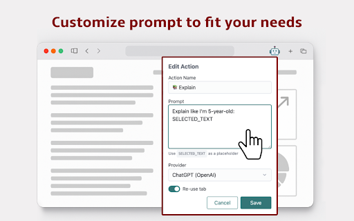 AI Action  from Chrome web store to be run with OffiDocs Chromium online