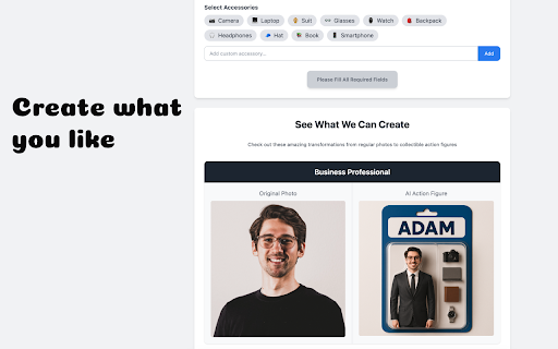 AI Action Figure Generator  from Chrome web store to be run with OffiDocs Chromium online