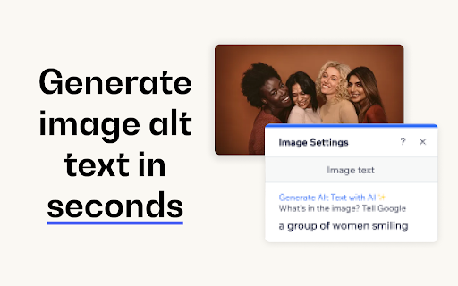 AI Alt Text for Wix  from Chrome web store to be run with OffiDocs Chromium online