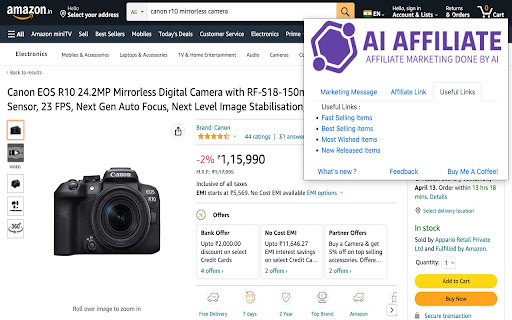 AI Amazon Affiliate Powered With Chat GPT  from Chrome web store to be run with OffiDocs Chromium online