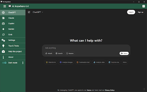 AI Anywhere for ChatGPT  from Chrome web store to be run with OffiDocs Chromium online