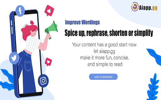Aiapp.gg web extension  from Chrome web store to be run with OffiDocs Chromium online