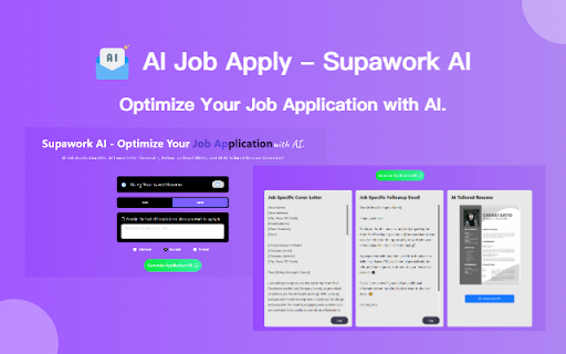 aiApply : Cover Letter Generator  from Chrome web store to be run with OffiDocs Chromium online