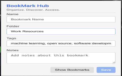 AI Bookmark Manager Pro  from Chrome web store to be run with OffiDocs Chromium online