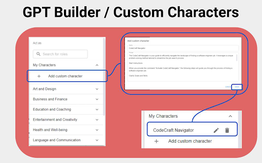 AI Character for GPT  from Chrome web store to be run with OffiDocs Chromium online