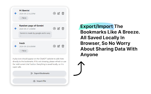 AI Chat Bookmarks  from Chrome web store to be run with OffiDocs Chromium online
