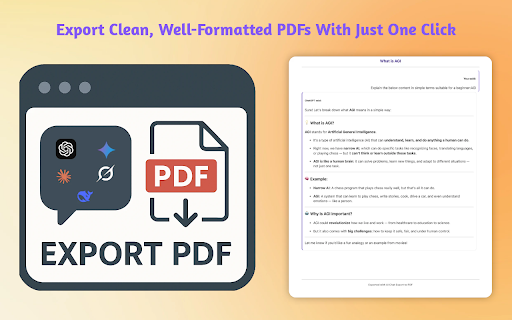 AI Chat Export to PDF  from Chrome web store to be run with OffiDocs Chromium online