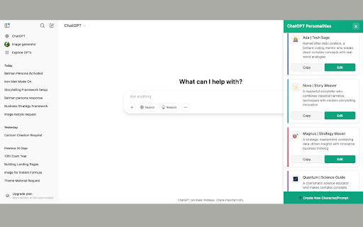 AI Chat Personalities  from Chrome web store to be run with OffiDocs Chromium online