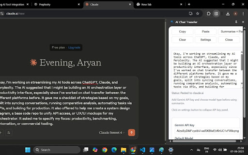 AI Chat Transfer  from Chrome web store to be run with OffiDocs Chromium online