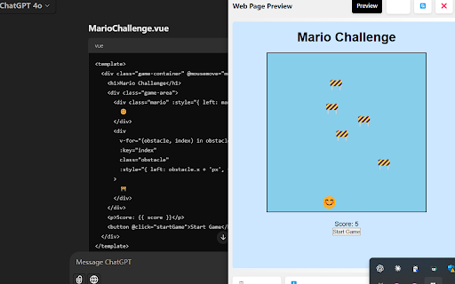 AI Code Preview  from Chrome web store to be run with OffiDocs Chromium online