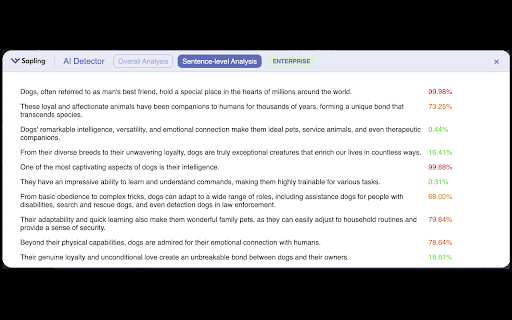 AI Content Detector for ChatGPT Sapling.ai  from Chrome web store to be run with OffiDocs Chromium online