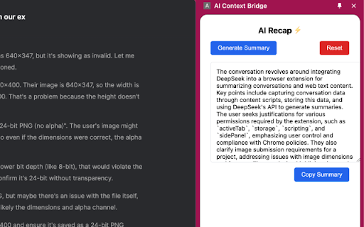 AI Context Bridge  from Chrome web store to be run with OffiDocs Chromium online