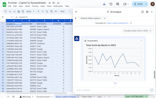 AI Copilot for Sheets by Arcwise  from Chrome web store to be run with OffiDocs Chromium online