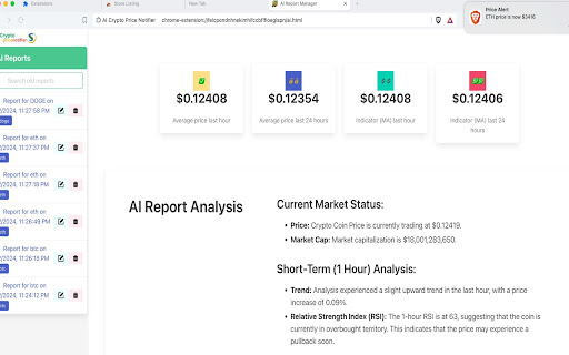 AI Crypto Price Notifier  from Chrome web store to be run with OffiDocs Chromium online
